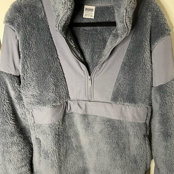 PINK Victoria's Secret Plush Fleece Half Zip Jacket - Picture 4 of 4